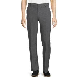 George Men’s Premium Comfort Flat Front Suit Pants, Grey, size 38X30
